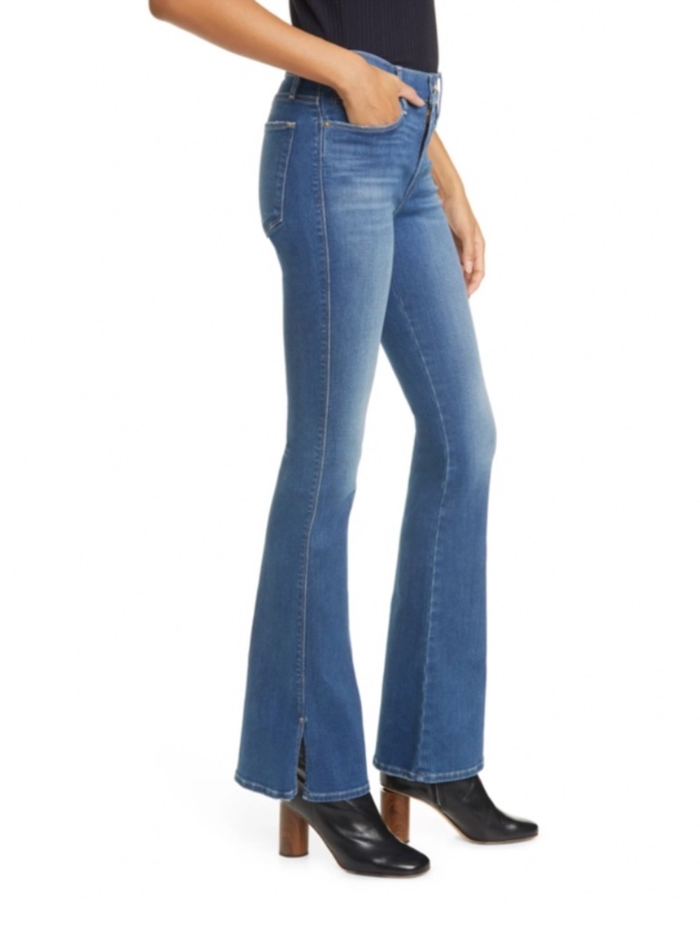 FRAME Le Pixie High Waist Split Flare Jeans In Woodbridge 29